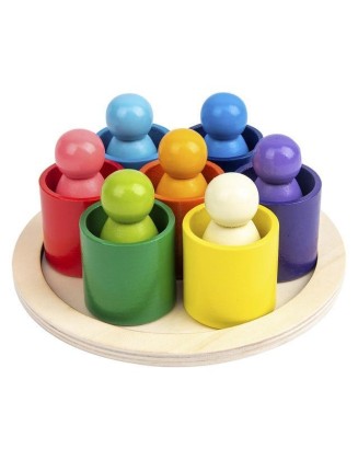 Rainbow People Balancing Blocks