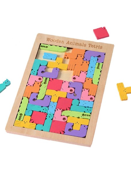 Wooden Animals Tetris Puzzle